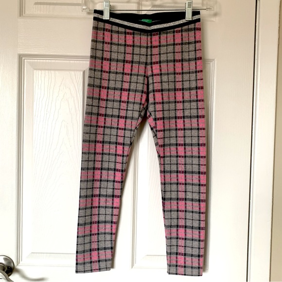 United Colors of Benetton Girls size M Plaid Leggings - Picture 1 of 5